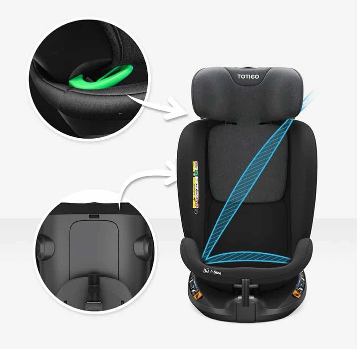 FOTELIK SAMOCHODOWY Obrotowy 360 TOTICO Travi 0-36kg. i-Size ISOFIX