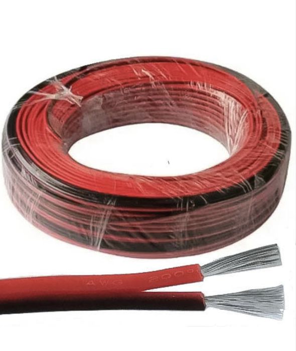 Провод АВГ 12 AWG сдвоенный (красный/чёрный) силиконовый