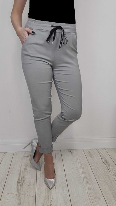 10 KOLOR Cygaretki S-XXL eleganckie spodnie damskie TU M kolor SZARY