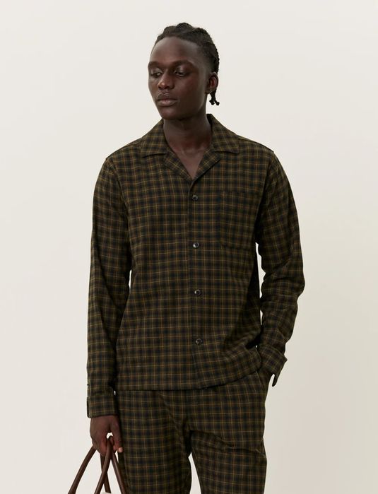 Piżama zielona w kratkę flanelowa Les Deux M