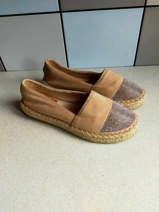 Espadryle DeeZee bezowe 38 wkładka 24 cm
