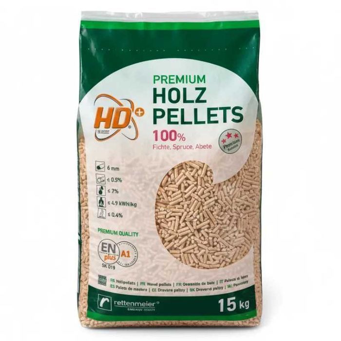 Pellet drzewny RETTENMEIER ENplus A1, certyfikowany pellet, pelet PREMIUM – świerkowy.