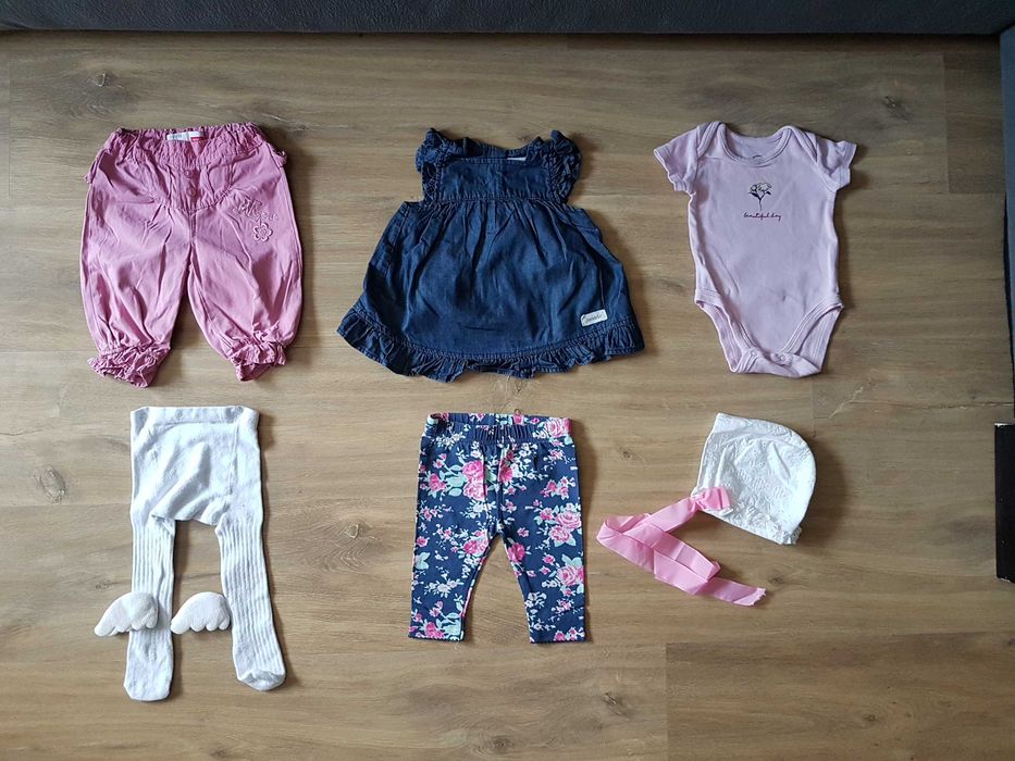 Zestaw ubranek dla noworodka 56/62/68/74 body pajac bluzy skarpetki