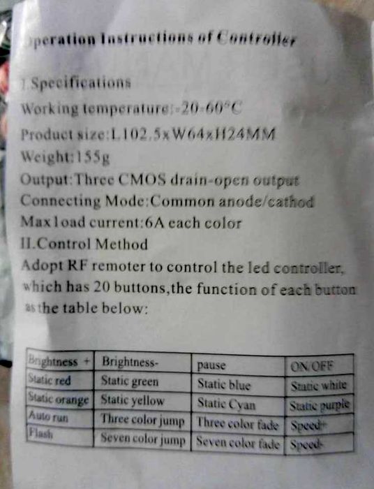 Пульт управления rgb led controller with rf remote control подсветка