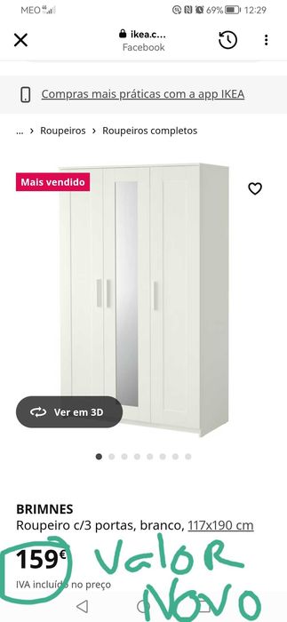 Roupeiro branco ikea