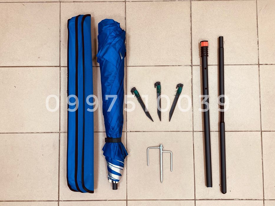 => Пляжный и рыбацкий зонт 1.8 / 2 м с чехлом и креплением. Парасоля