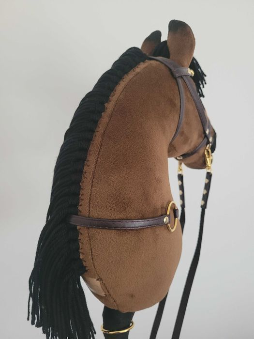 Konik Hobby Horse A4 ręcznie szyty z minky, zestaw z ogłowiem #175