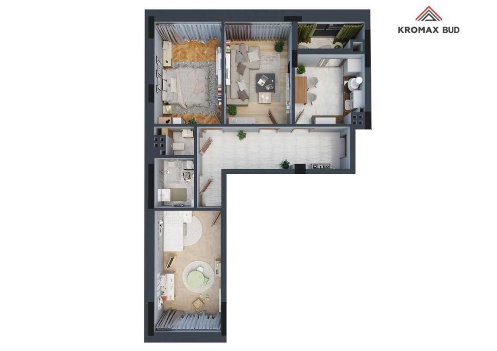 Трикімнатна квартира 75м2 в ЖК "Новий Проспект"