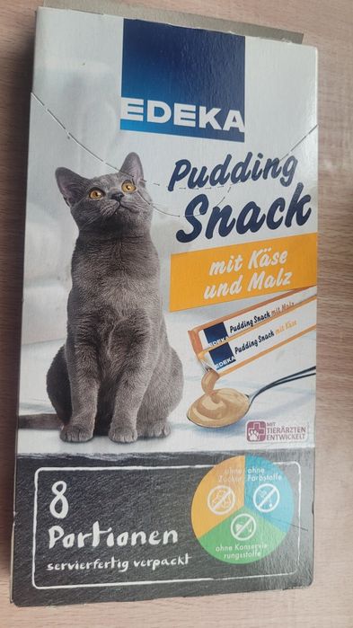 Smaczki pudding budyń dla kota Edeka,pasta