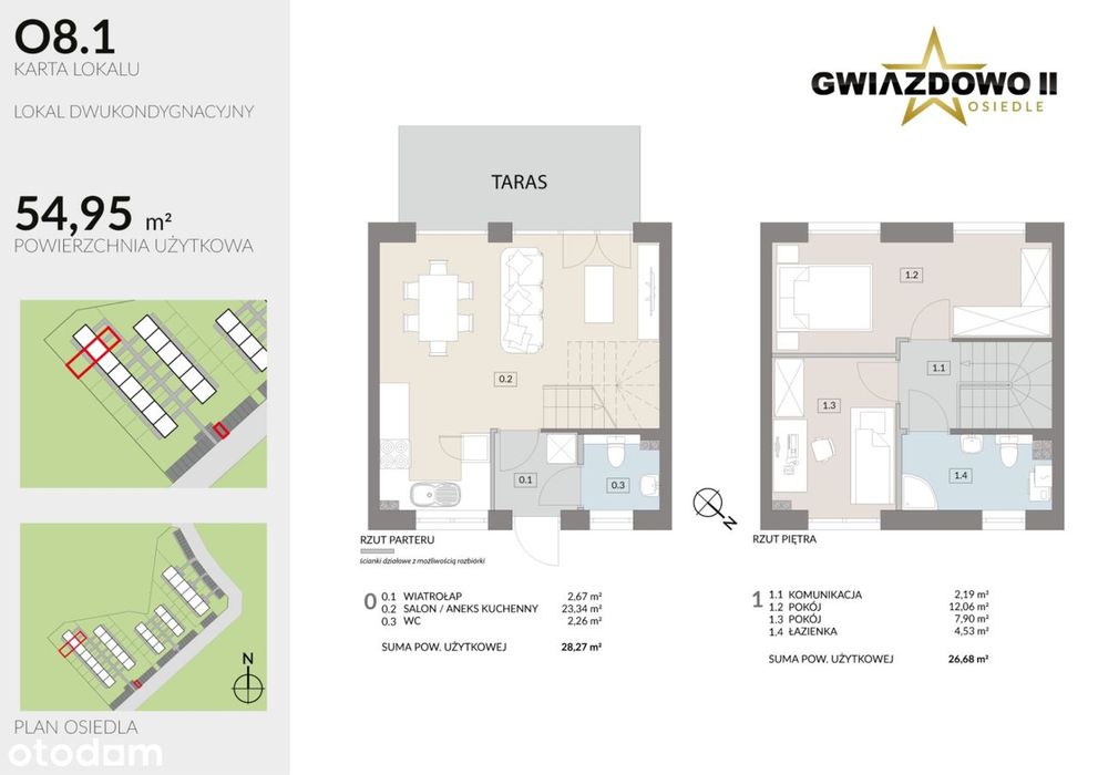 3-pokojowy dom 54m2 + ogródek Bezpośrednio