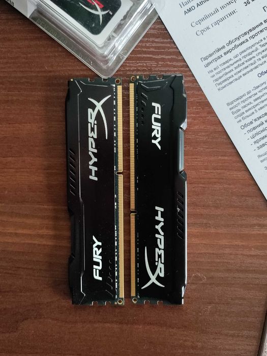 1 шт. Оперативная память HyperX DDR3-1600 8GB  FURY Black мощь!