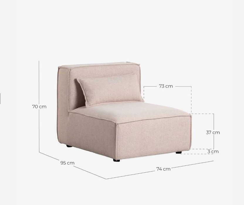 Sofá Modular 3 peças The Masie como NOVO