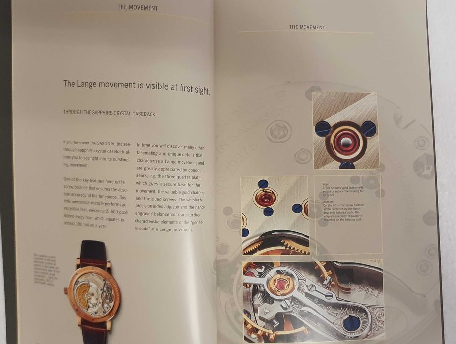 A. Lange & Sohne Saxonia - Catálogo / Livro de Relógios Premium - 2007