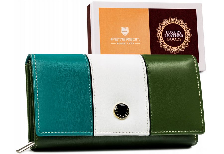 skórzany portfel damski na zatrzask - peterson