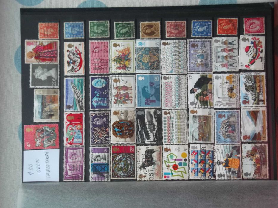100 selos usados da Inglaterra