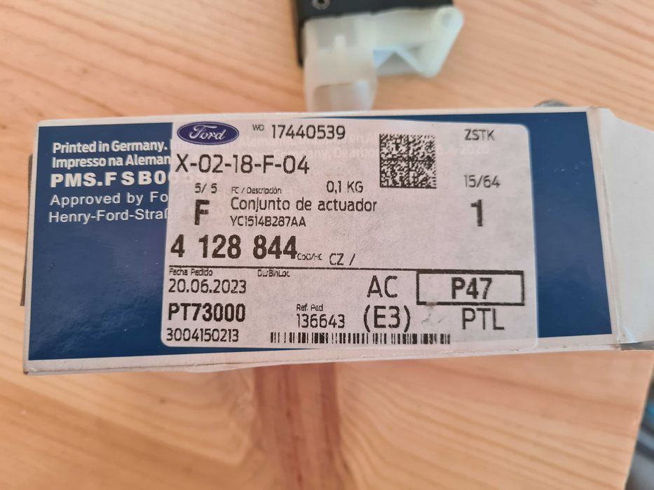 Atuador fechadura porta corrediça original Ford Transit mk6 & mk7