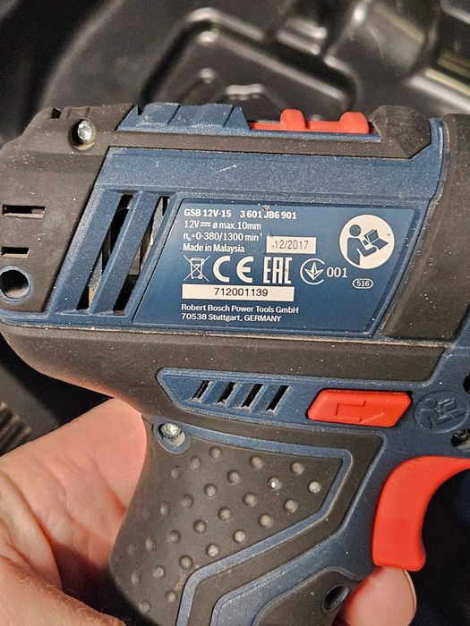 Wkrętarka Bosch GSB 12V-15 + 2x aku 2Ah i 3Ah + ładowarka + L-BOXX