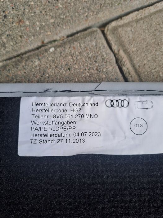 Dywaniki chodniczki audi  s3  8v5 sedan oryginalne kupione w salonie