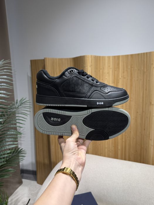 Стильні шкіряні чоловічі кеди Dior B27 Uptown Low Top Sneaker Black чорні діор кеди