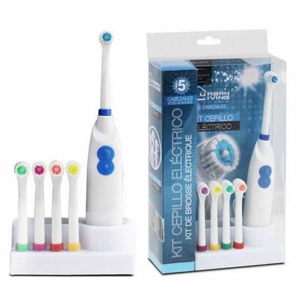 Conjunto escova elétrica dentária, 5 cabeças de substituição + suporte organizador
