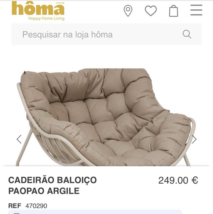 Cadeirão Baloiço Paopao Argile – Hôma | Como Novo