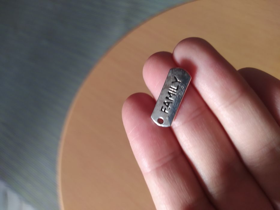 Placa Family/Família prateada para colar ou pulseira NOVO
