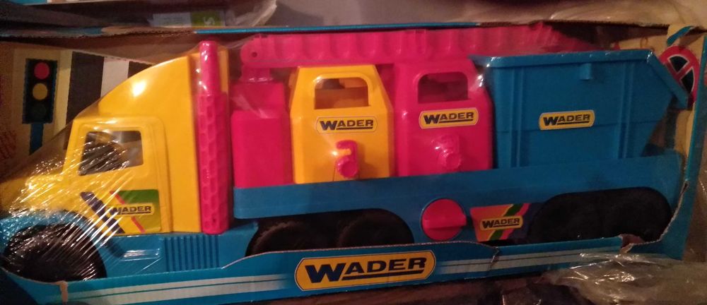 NOWA Wader duża śmieciarka 2 małe i 1 duży pojemnik + podnośnik