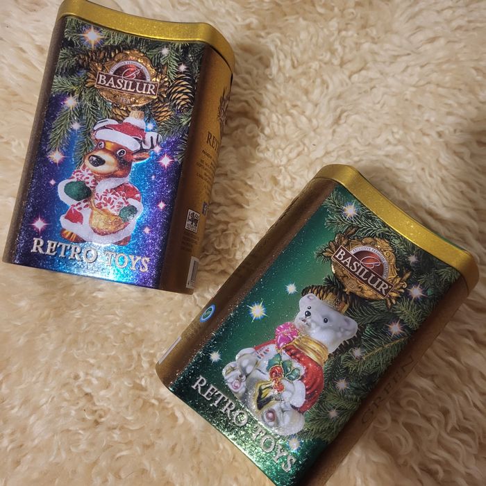 Herbata świąteczna eko czarna i zielona liść Basilur Retro Toys