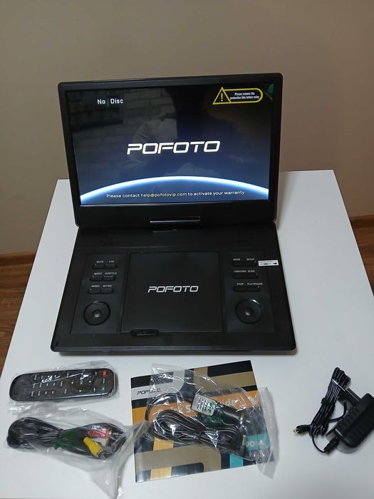 Przenośny odtwarzacz DVD z obrotowym ekranem HD o przekątnej 14,1 cala