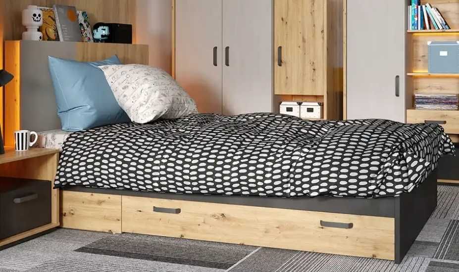 Lenart łóżko młodzieżowe jednoosobowe z kolekcji Qubic 90/200