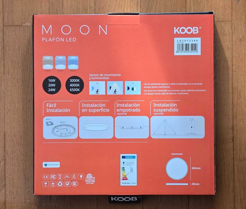 Plafonf LED ultrafino com sensor de movimento