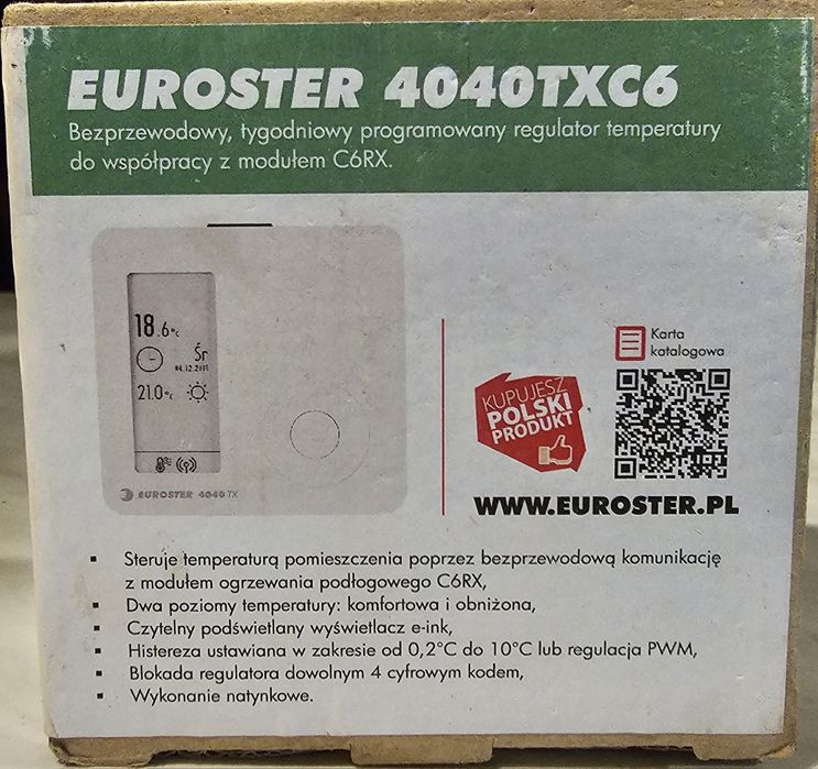 EUROSTER 4040TXC6 bezprzewodowy programowany regulator temperatur C6RX