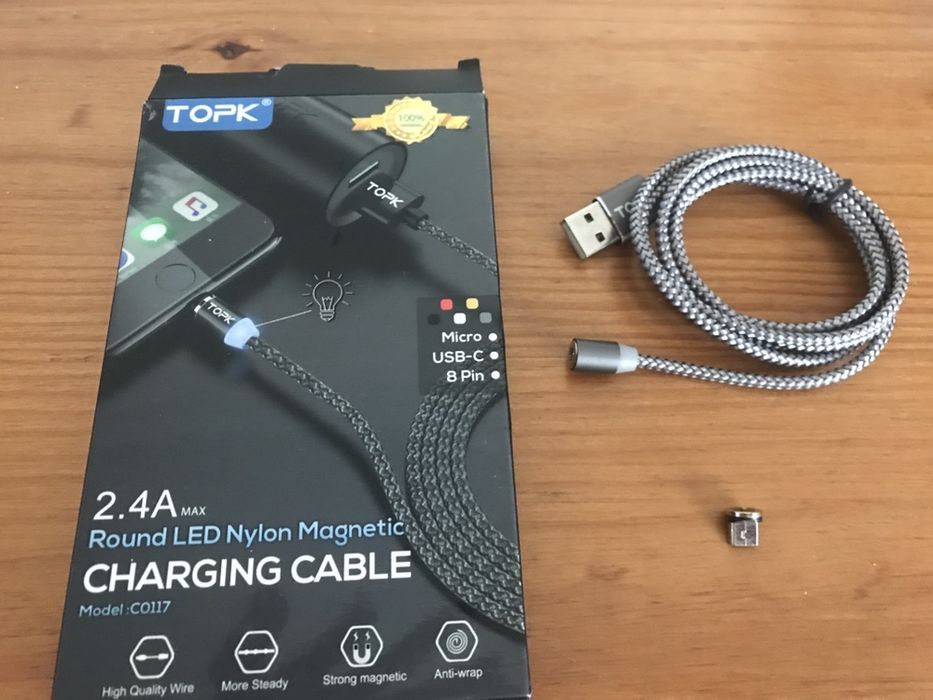 Cabo para Carregador de Telemovel com adaptador magnetico Micro USB