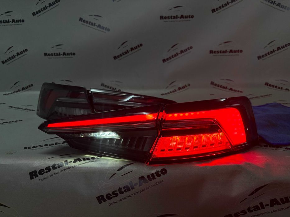Задні ліхтарі стопи стиль RS5 BLACK Audi A5 B9 2016-2025 р стопи на а5