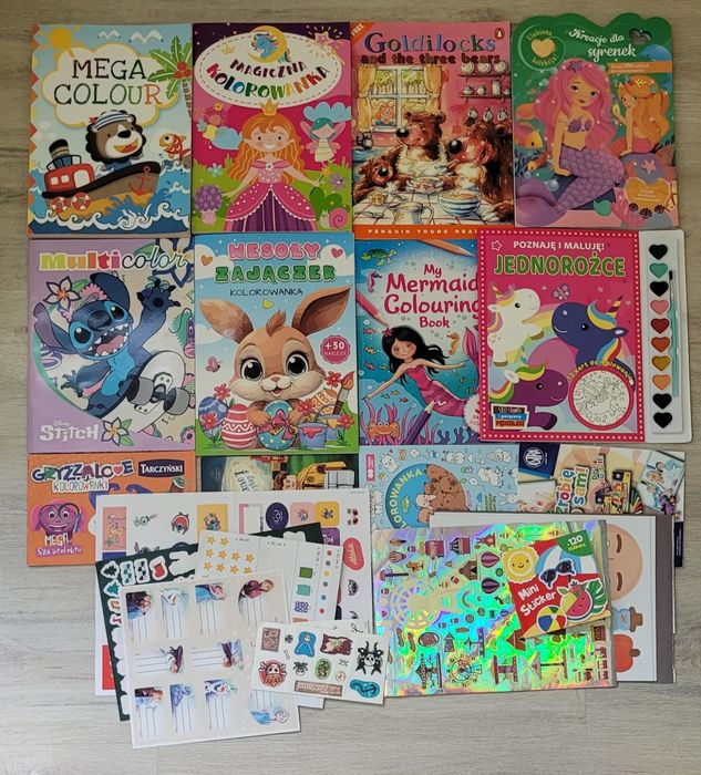 Kolorowanki dla dzieci mix plus naklejki