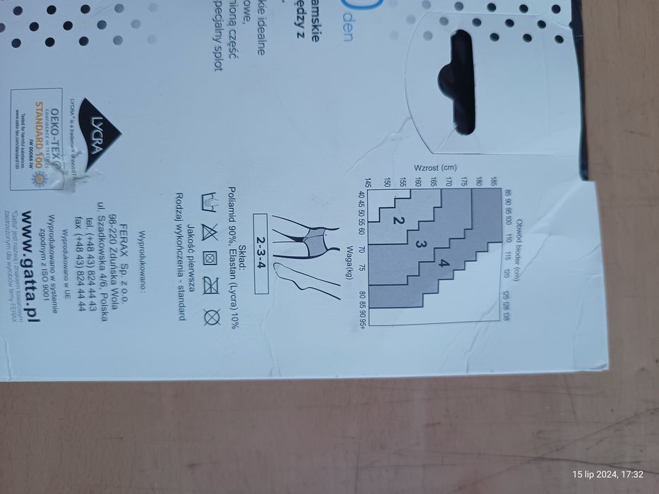 Rajstopy damskie Gatta 20DEN - Nero