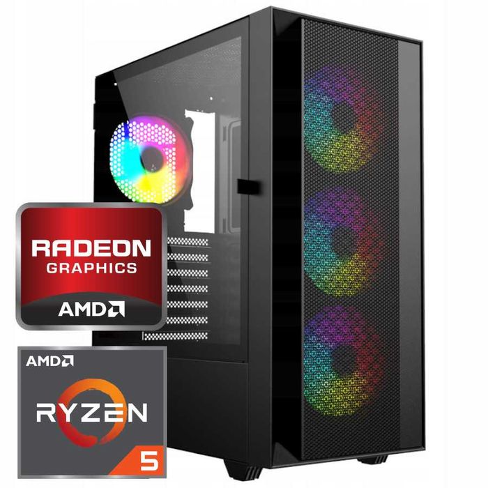 Nowy Komputer Gamingowy Ryzen 5 3600 Win11 16GB 1000GBSSD RX 7600 8GB