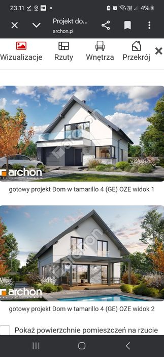 Dom w Tamarillo projekt Archon stan surowy otwarty  gmina Przodkowo