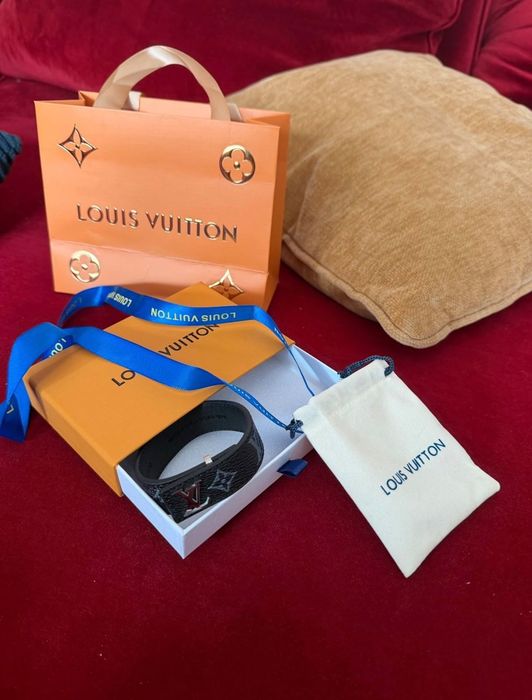 Браслет Louis Vuitton LV Keep It Monogram, чорний, 21 см
