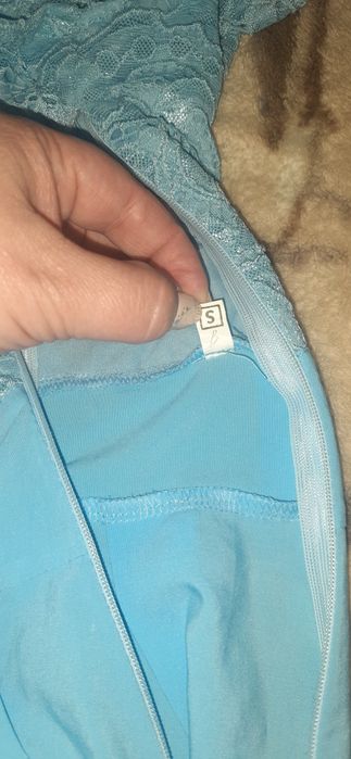 Платье в пол голубое