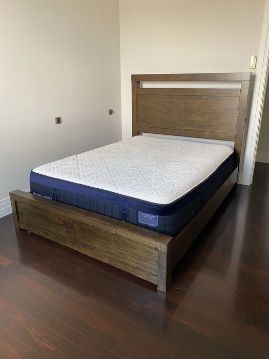 Estrutura de Cama de casal, Castanha Escura 162x227cm