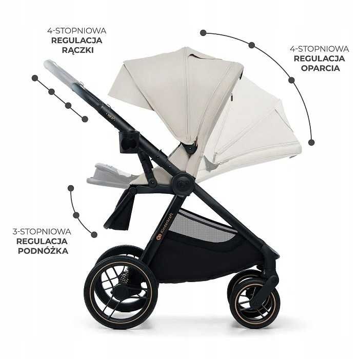 Kinderkraft Nea 2 Soft Beige Wózek 2w1 Głęboko-Spacerowy *NOWE*