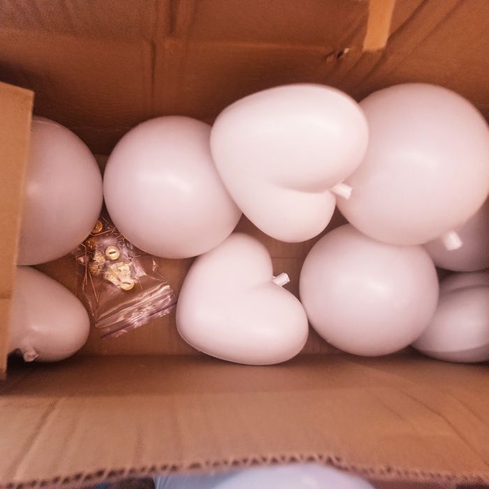 Шари кульки сердечка 10 см білі пластикові 8 шт заготовки основи