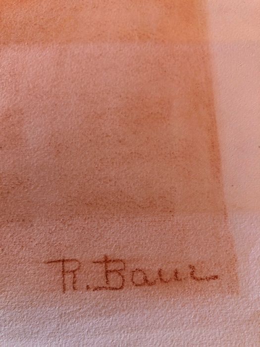 Desenho a pastel, com rosto de Senhor , do inicio do seculo XX, Suiça.