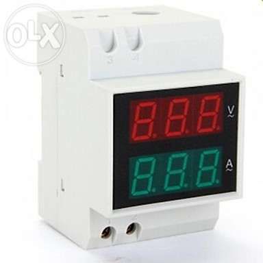 Voltmeter/Ammeter Dual Display DIN Rail 80-300V / 0.1-99.9A64297533164417123