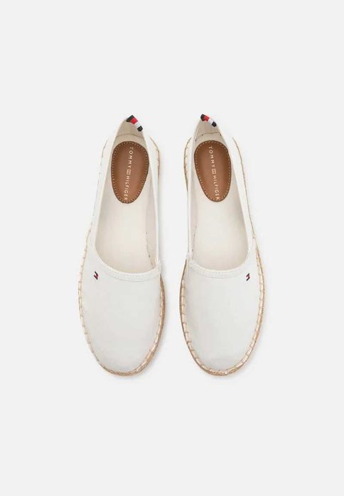 Oryginalne buty espadryle Tommy Hilfiger ecru białe