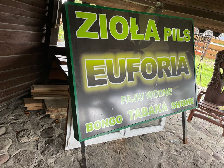 Baner Szyld reklama oświetleniowa 180/125 używana