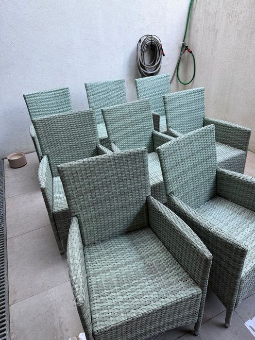 Conjunto jardim mesa e 8 cadeiras