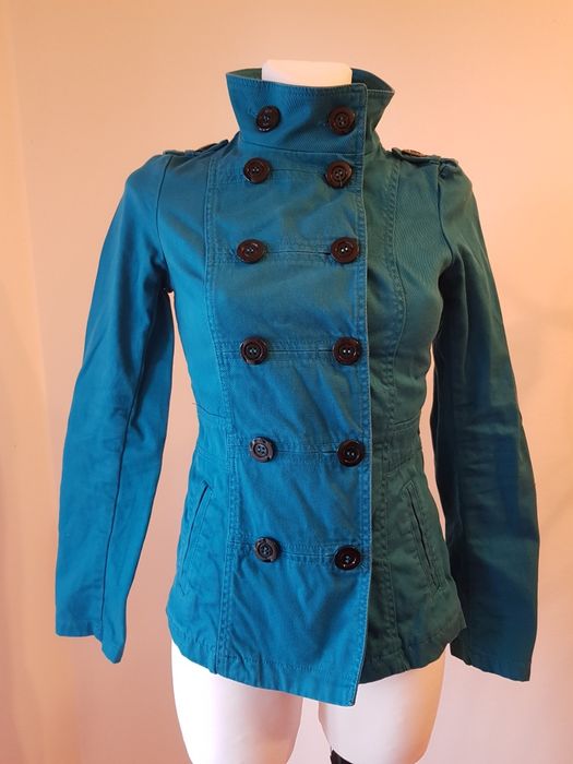 Płaszcz kurtka H&M Divided 34/ xs turkus niebieski