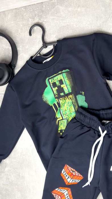 Костюм в стилі Майнкрафт, якісна двонитка, без утеплення, Туреччина